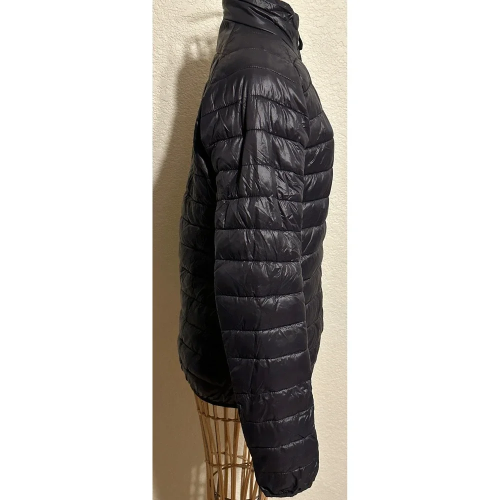 Jackson Hole Outerwear Women Navy Puffer Jacket Full Zip Quilted Coat Size M
